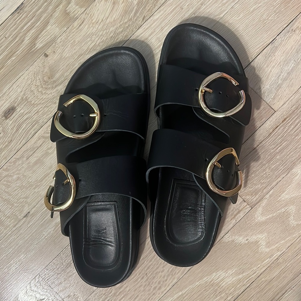 Black Zara Slides Size 37 (US 6.5) - like new, worn once!